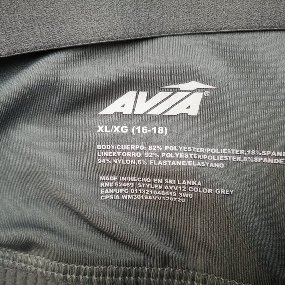 Avia Ladies Size XL (16-18) Racer Back Grey & Off White Athletic Sports Bra - Picture 5 of 7